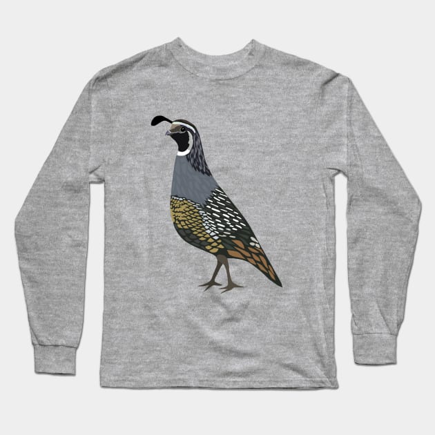 California Quail Long Sleeve T-Shirt by juliabohemian